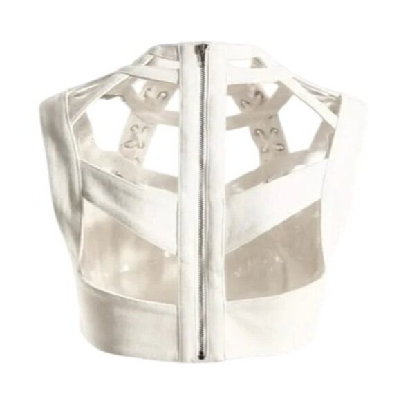 Sierra Darien Bustier Top With Drawstring in Ivoire - Picture 3 of 4